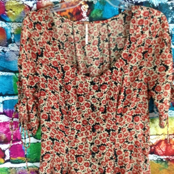 - Free People Lace Up Floral Corset Mini Dress Size Medium - Picture 3 of 15